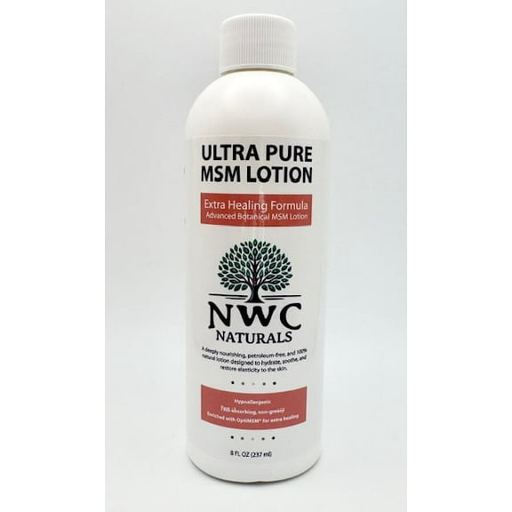 NWC Naturals UltraPure MSM Lotion All Natural Hypoallergenic ExtraHealing Nourishing Body Lotion 8 ounce