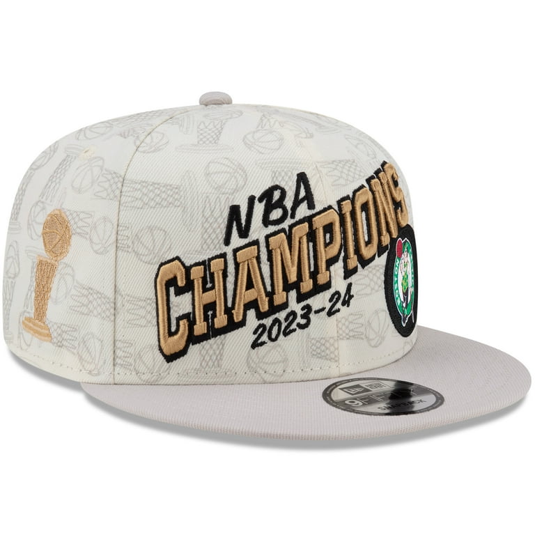 New Era Men s Boston Celtics 2024 NBA Finals Champions Locker Room 9FIFTY Snapback Hat Cream