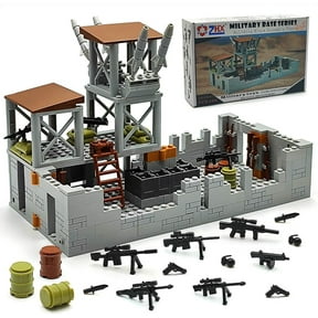 NWJ Army Base Building Brick Set Tactical Playset with Guard Tower & Accessories, Compatible with Major Brands, Fun Building Toy for Kids & Collectors (Ages 8+)