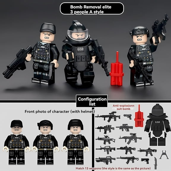 NWJ Building Block Toy Set - Adventure Figures, Police and Action Heroes, Creative Assembly Toy for Boys, Educational Gift for Kids