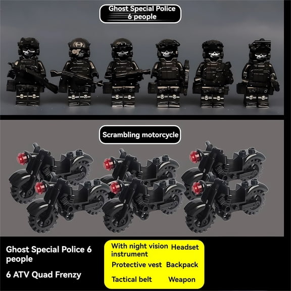 NWJ Building Block Toy Set - Adventure Figures with Motorcycle, Creative Assembly Toy for Boys, Perfect Gift for Kids