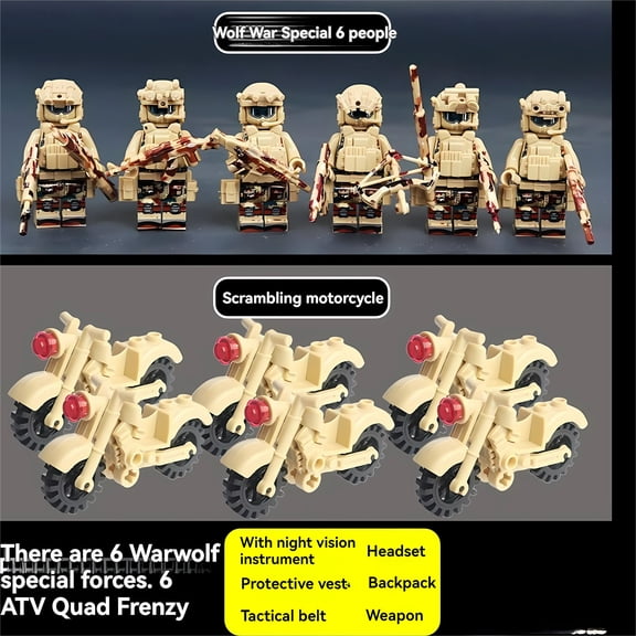 NWJ Building Block Toy Set - Adventure Figures with Motorcycle, Creative Assembly Toy for Boys, Perfect Gift for Kids