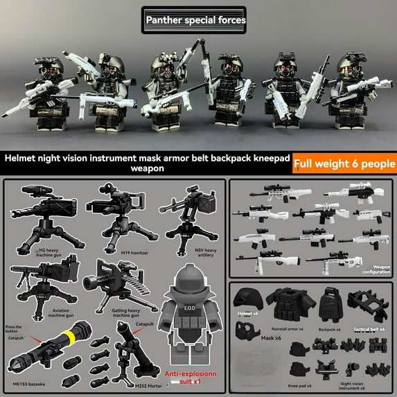 NWJ Building Block Toy Soldiers Mini Figures Ghost Heavy Armor Special Forces Assembled Children's Toy Gift