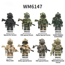 NWJ Building Blocks Toy - Special Forces SEAL Team Minifigure and Motorcycle Set, Perfect Children's Gift