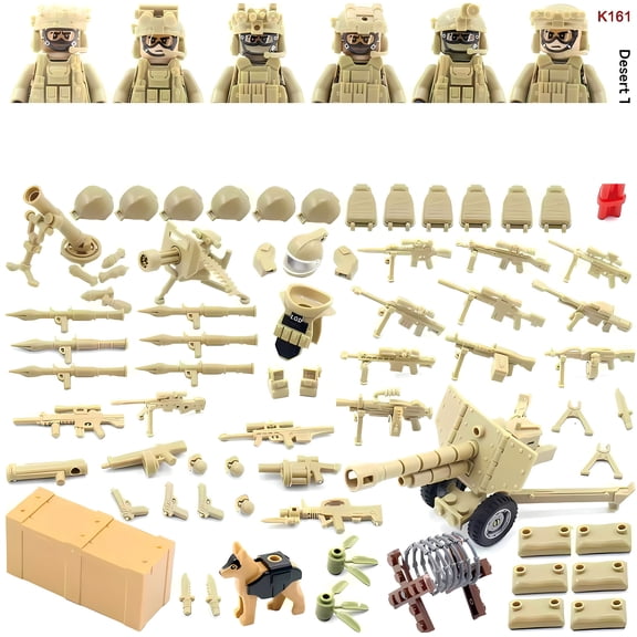 NWJ Children's Building Block Soldier Ghost Camouflage Special Forces Figures Set 2- Military Toy Collection
