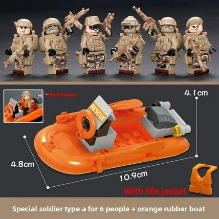 NWJ Creative Building Block Playset – DIY Adventure Boat with Mini Figures & Accessories for Kids