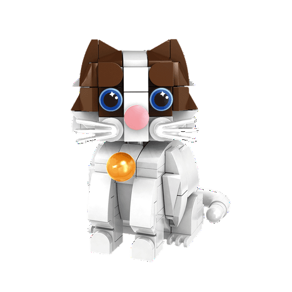NWJ DIY Cat Desk Decor Building Blocks Set – Cute Animal Model Construction Toy for Kids, Creative Birthday Gift for Boys & Girls