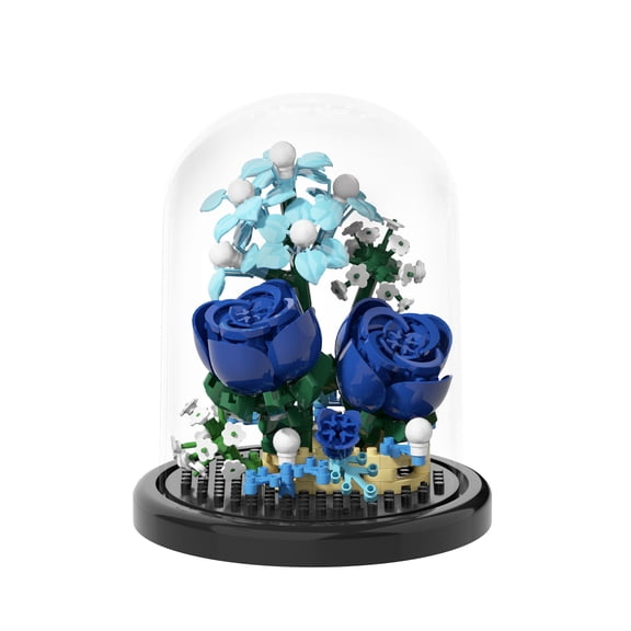 NWJ Eternal Block Flower Assembly Building Set - Rose Bouquet Desktop Decoration Toy