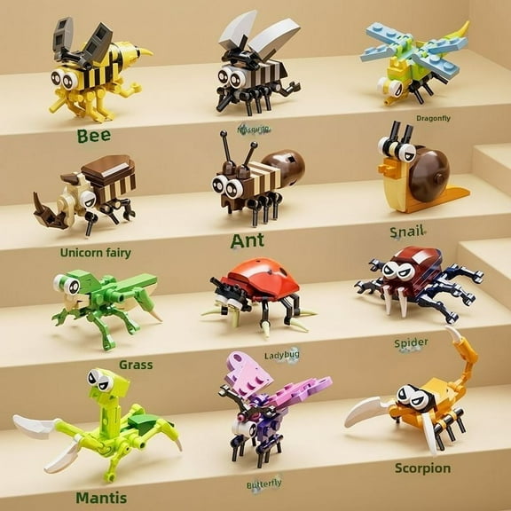 NWJ Insect World Building Blocks Set – 3D Cartoon Construction Toy for Kids Ages 3+, Educational STEM Puzzle Gift for Boys & Girls