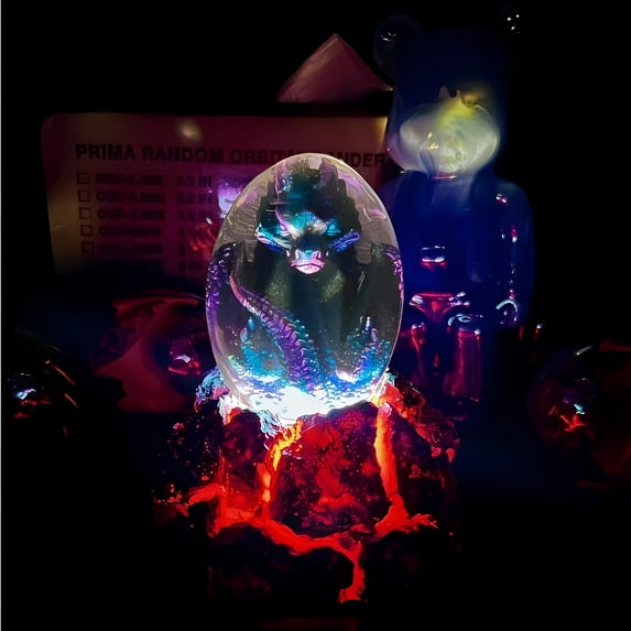 NWJ Lava Resin Glowing Dragon Egg Home Decor Night Light Desk Ornament Gift