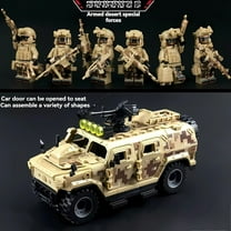NWJ Military Building Block Set - Desert Special Forces Ghost Soldier with Armored Vehicle, Creative Assembly Toy for Kids