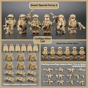 NWJ Military Building Blocks Soldier Set - Desert Special Forces Ghost Police Assembly Toy for Kids