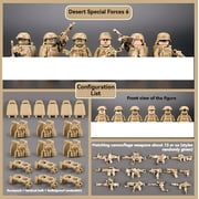 NWJ Military Building Blocks Soldier Set - Desert Special Forces Ghost Police Assembly Toy for Kids