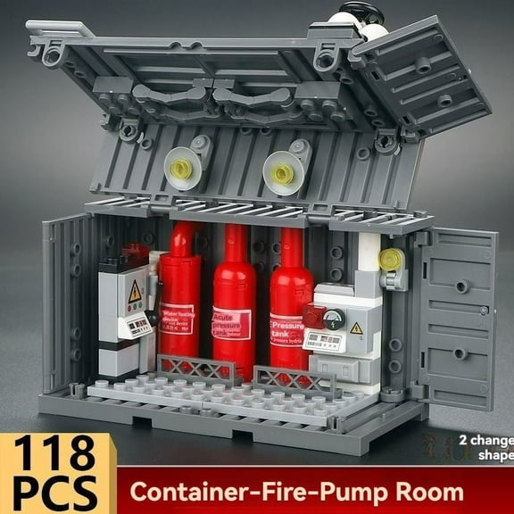 NWJ Military Building Blocks Toy Set - Action Figure Compatible Container Equipment Room, Dormitory & Armory Playset for Kids and Collectors