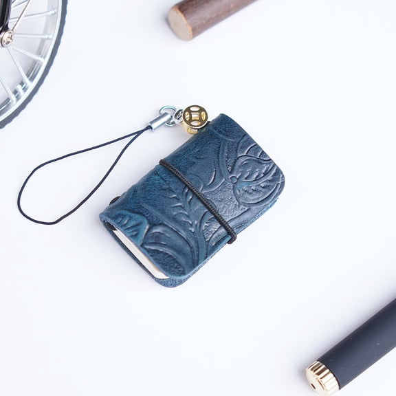 NWJ Pocket Leather Notebook – Handmade Mini Journal with Button Closure, Vintage Japanese-Style Lined Memo Pad, Genuine Leather Cover