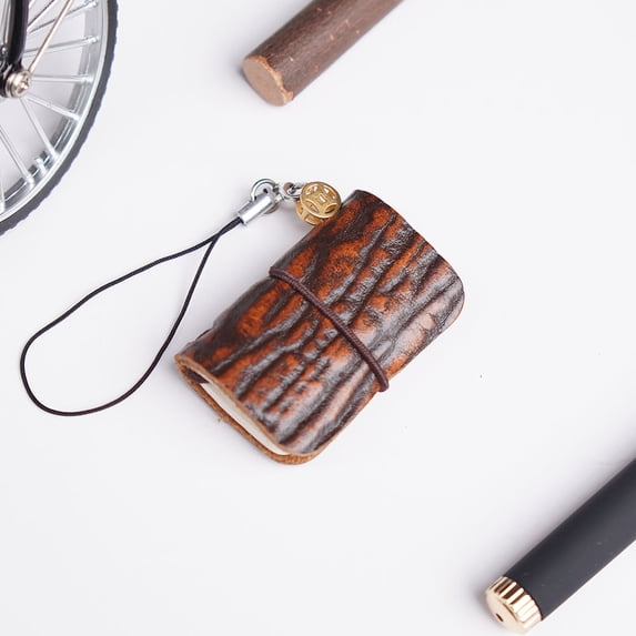 NWJ Pocket Leather Notebook – Handmade Mini Journal with Button Closure, Vintage Japanese-Style Lined Memo Pad, Genuine Leather Cover