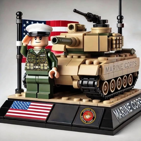 NWJ Soldiers Building Blocks – Mini Figures Set with Boat and Accessories – Desktop Display Toy Blocks for Kids & Adults – Compatible with Major Brands