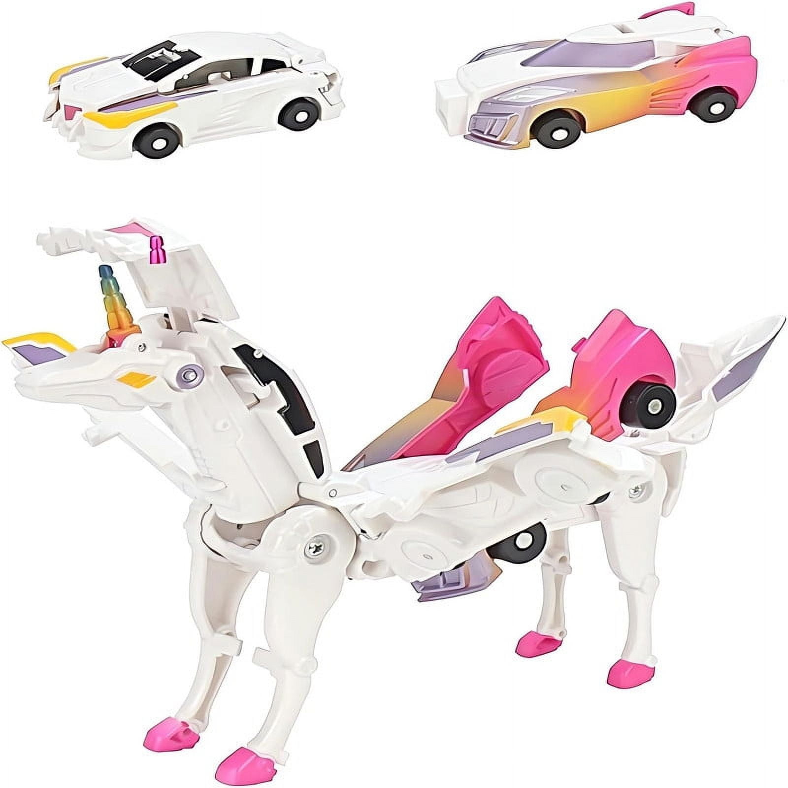 NWJ, Transforming Unicorn Car Toy, 2-Pack, Collision to Unicorn