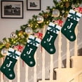 thumbnail image 1 of NWOKYZGH 1 Pack Initial Monogram Christmas Stockings Personalized Human Durable Christmas Mistletoe Ornament Bag for Family Decorations Green Letter, 1 of 5