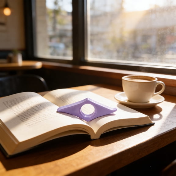 NWOKYZGH 1 Piece Acrylic Page Spreader - Lightweight Thumb Bookmark Rings - Finger Book Opener Tool - Reading Page Holder - Reading Accessories for Book Lovers & Teachers