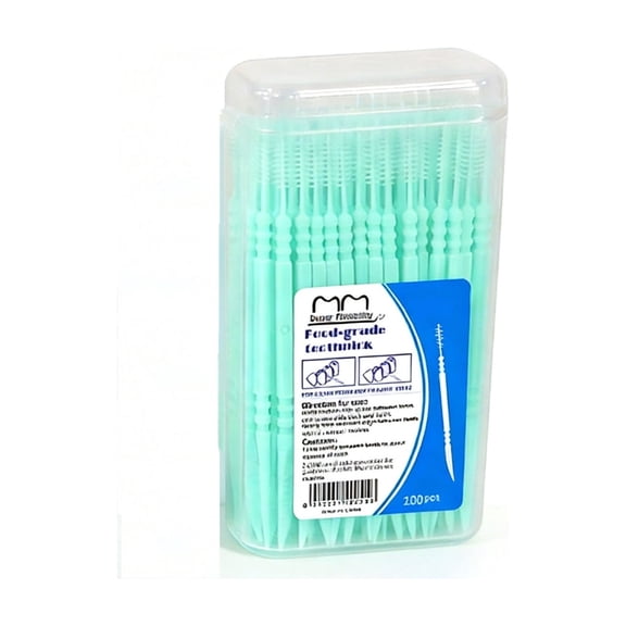 NWOKYZGH 100Pcs Dental Floss Picks, Floss Picks for Teeth, Soft Interdental Brush, Toothpicks Dental Brush, Tooth Flossing Picks with Case, Disposable for Teeth Cleaning