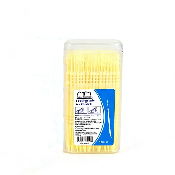 NWOKYZGH 100Pcs Dental Floss Picks, Floss Picks for Teeth, Soft Interdental Brush, Toothpicks Dental Brush, Tooth Flossing Picks with Case, Disposable for Teeth Cleaning