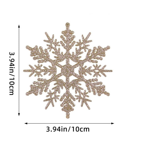 NWOKYZGH 12Pcs Snowflakes Outdoor Christmas Ornaments Glittered Snowflakes Decorations Oversized Christmas Ornaments Snowflake Window Hanging Decorations