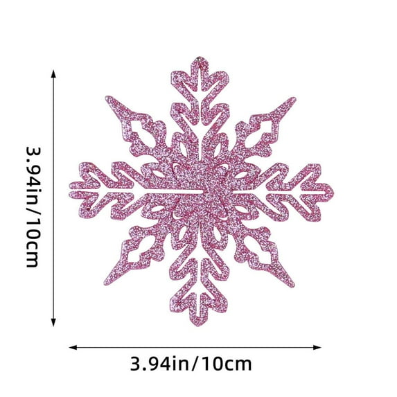 NWOKYZGH 12Pcs Sparkling Glittered Plastic Snowflake Ornaments Christmas Tree Decorations