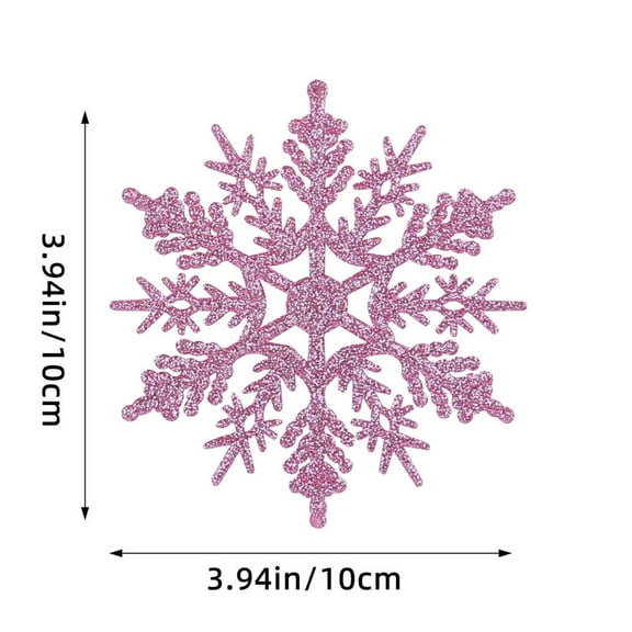 NWOKYZGH 12Pcs Sparkling Glittered Plastic Snowflake Ornaments Christmas Tree Decorations