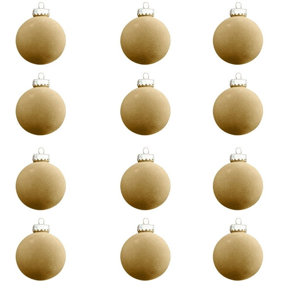 NWOKYZGH 12Pcs Velvet Christmas Balls Flocked Christmas Tree Hanging Ornaments Shatterproof Plastic Hanging Balls Decorations for Xmas Tree Party Home Holiday Decor