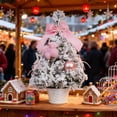 thumbnail image 1 of NWOKYZGH 15.8" Small Pink Christmas Tree Table Top Christmas Centerpieces Mini Xmas Tree Artificial Christmas Tree Pencil Xmas Trees Miniature Christmas Tree for Christmas Home Party Decor, 1 of 9