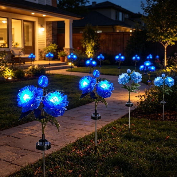 NWOKYZGH 1Pc 26.7in Solar Powered Peony Ground Light Outdoor Artificial Plants Garden Ground Lights Waterproof Solar Ground Lights for Lawns Yard Patio Pathways Decoration