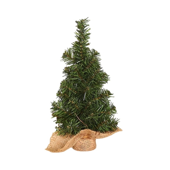 NWOKYZGH 1Pc Artificial Mini Christmas Tree, Small Tabletop Desktop Xmas Tree with Burlap Base, Realistic Pine for Home office Party Festival Decorations