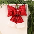 thumbnail image 1 of NWOKYZGH 1Pc Christmas Metallic Foil Cotton Bows Red Christmas Tree Bow Shiny Large Xmas Decorative Bows for Christmas Tree Wreath Garland Chair Holiday Ornament Decoration, 1 of 4