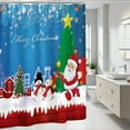 thumbnail image 1 of NWOKYZGH 1Pc Christmas Shower Curtain, Snowman Shower Curtain for Bathroom Decor, Christmas Winter Snowman Curtains 71x71 Inch, 1 of 4