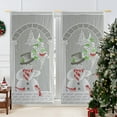 thumbnail image 1 of NWOKYZGH 1Pc Christmas Tree Curtain Panel Lace Xmas Tree Window Door Curtains Decoration Festive Colorful Curtain Drapes for Holiday Party Decor, 1 of 6