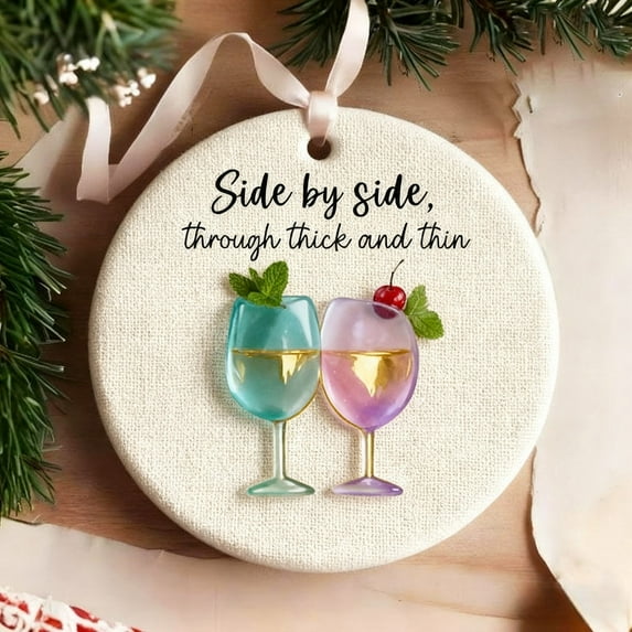 NWOKYZGH 1Pc Funny Ornament Hanging Christmas Tree Ornaments, Acrylic Wine Holiday Keepsake for Xmas Tree Decoration