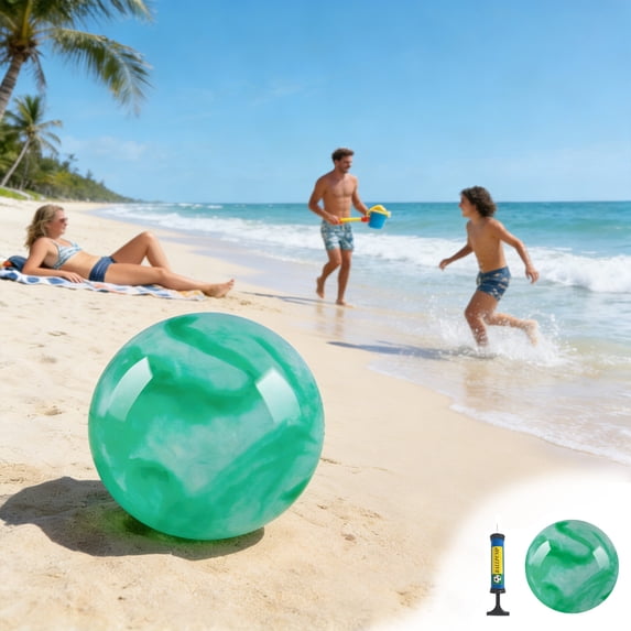 NWOKYZGH 1Pc Playground Balls with Pump, 9 inch Inflatable Bouncy Balls for Beach, Kickball DodgeBalls and Indoor Outdoor Plays