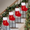 thumbnail image 1 of NWOKYZGH 1Pc Red Christmas Stockings with Letters, Super Soft Christmas Stockings Large Monogram Stockings Red Letter Stockings for Christmas Holiday Xmas Gift, 1 of 5