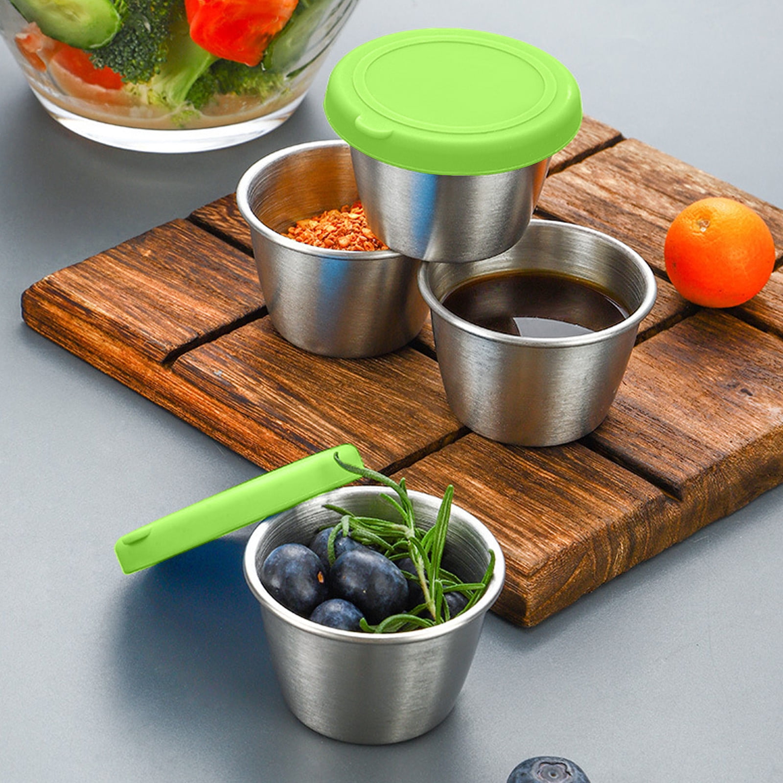 NWOKYZGH 1Pc Stainless Steel Dressing Container with Silicone Lids ...