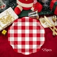 thumbnail image 1 of NWOKYZGH 25Pcs 7" Christmas Red and White Gingham Checkered Plaid Plates for Picnic, Barbecue, Birthday, Family Dessert Decorations - Disposable Paper Plates for Party Favors, 1 of 6