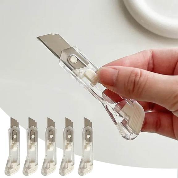 NWOKYZGH 5 Pack Mini Utility Knives Box Cutter, Retractable Box Opener, Package Opener, for DIY, office, Envelopes, Packagesand and Home Use