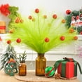 thumbnail image 1 of NWOKYZGH 5Pcs Christmas Tree Furry Picks, Lime Green Curly Picks with Red Berry Decor, Christmas Tree Topper Stem Ornaments for Xmas Party Wreath Vase Filler Branches Decoration, 1 of 6