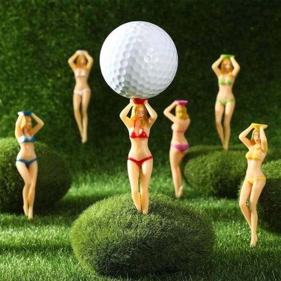 NWOKYZGH 6 Pcs Colored Golf Tees Funny Golf Tees 3 Inch Golf Practice Novelty Tees White Elephant Stocking Stuffer Gifts for Golfer Fun Gift