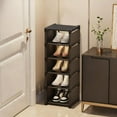 thumbnail image 1 of NWOKYZGH 6 Tiers Vertical Shoe Rack Tall Plastic Shoe Shelf Space Saving Shoe Storage Organizer Stackable Narrow Shoe Rack for Front Door Entrance Closet Dorm Hallway, 1 of 6