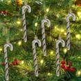 thumbnail image 1 of NWOKYZGH 6Pcs Candy Cane Christmas Decorations, Gold and White Candy Cane Decoration Christmas Hanging Ornaments for Christmas Tree Xmas Holiday Party Supplies Decoration Favors, 1 of 7