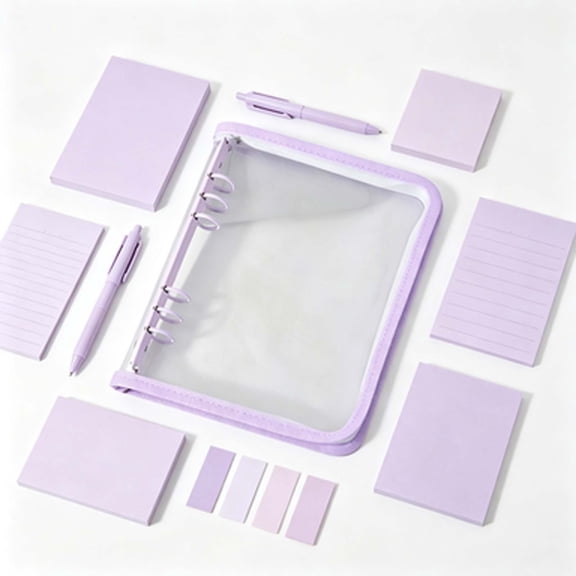 NWOKYZGH A5 Zipper Binder 6 Ring Cover PVC Binder Clear Budget Cover Refillable Notebook Shell for Planner Journal Photo Album Folder