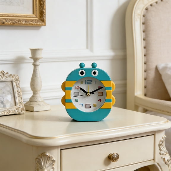 NWOKYZGH Alarm Clock, Cartoon Cute Bee Pen Holder Alarm Clock, Desktop Clock Bedside Clocks, Home office Table Decoration
