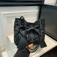 thumbnail image 1 of NWOKYZGH Bow Purse Thick Polyester Tote Bags Blank Aesthetic Coquette Purse with Bow Large, 1 of 6