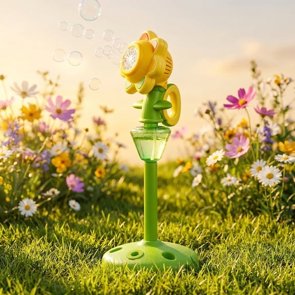 NWOKYZGH Bubble Machine, Flower Bubble Maker with Lights for Parties, Rechargeable Automatic Bubbles Blower Machine for Outdoor Wedding Birthday Party
